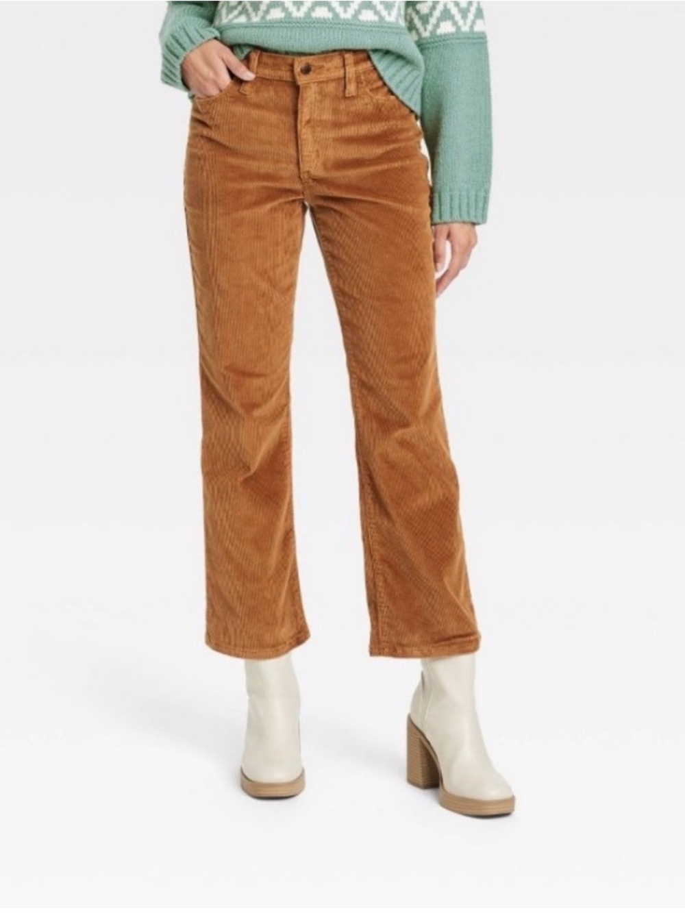 Universal Thread Women's Corduroy Ankle Pants in Camel